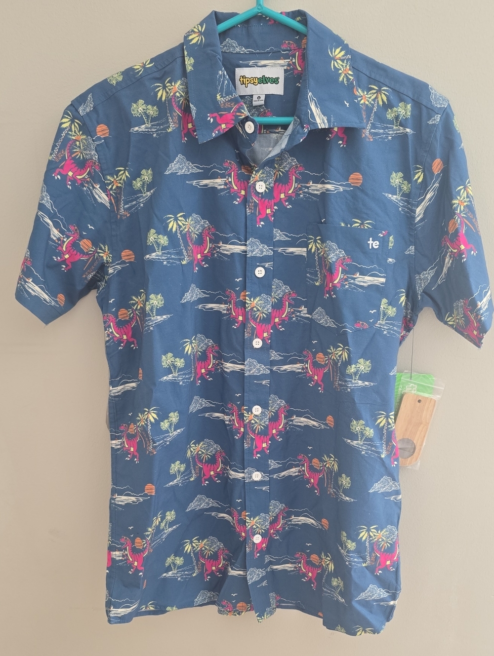 Tipsy Elves  Men's Prehistoric Party Hawaiian Shirt